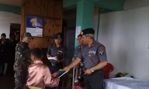 BRIG MONISH DISTRIBUTES THE STATIONARY TO STUDENTS 